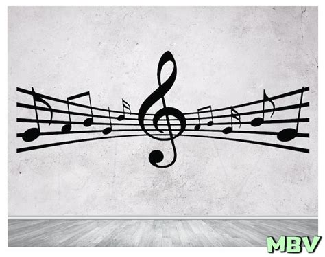 Music Staff Wall Decal Music Notes Wall Art Music Sheet Etsy