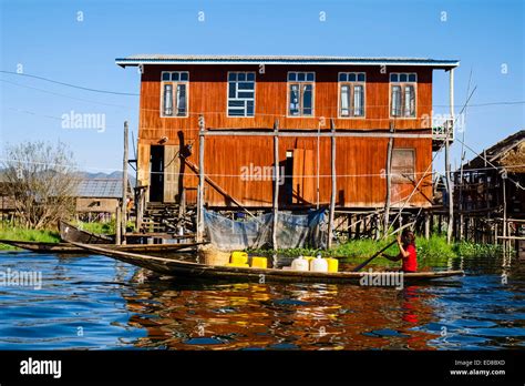 Stilt Houses At Inle Lake Shan State Myanmar Stock Photo Alamy