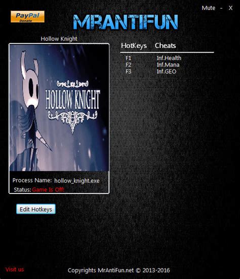 Hollow Knight Trainer 3 V1210 Mrantifun Download Pc Cheat