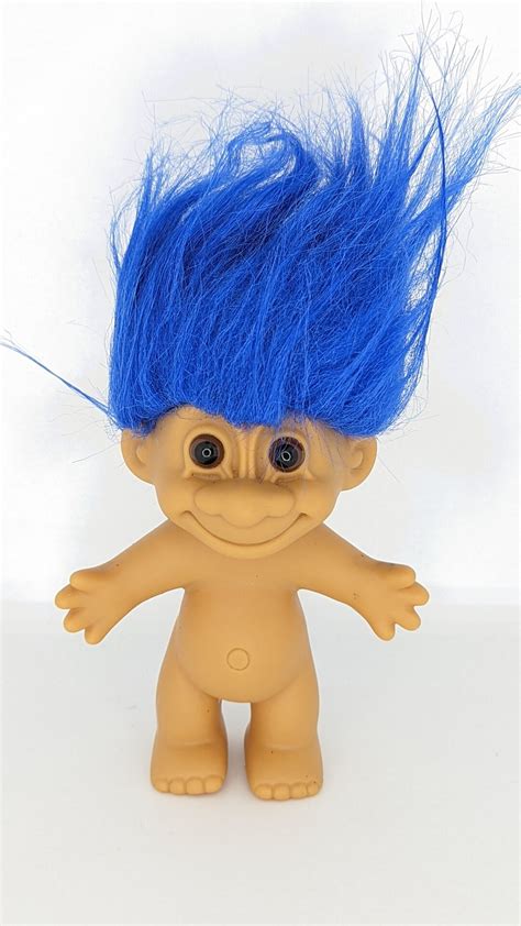 Troll Doll Blue Hair Retro Vintage Old Etsy