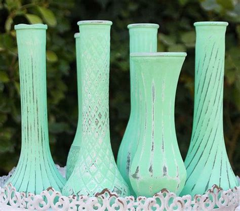 Aqua Mint Vase Shabby Chic Vintage Bud Vase Vintage Chic Shabby Chic