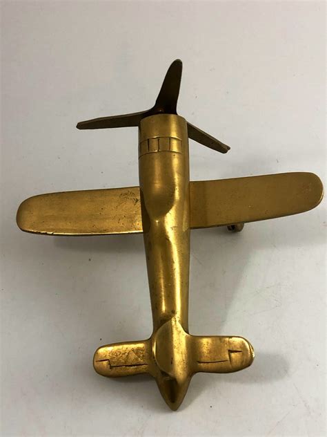Vintage Ww2 Solid Brass Air Plane Model Trench Art C1940s Etsy