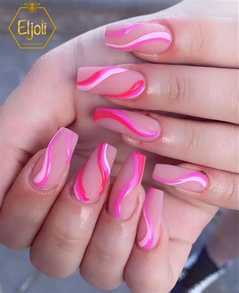 Pink Swirl Nail Designs Design Talk