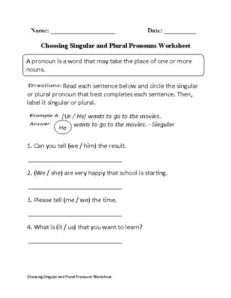 Most singular nouns need an 's' at the end to become plural. Englishlinx.com | Pronouns Worksheets