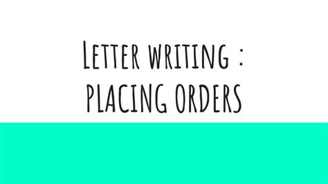 Letter Writing Placing Orderspdf