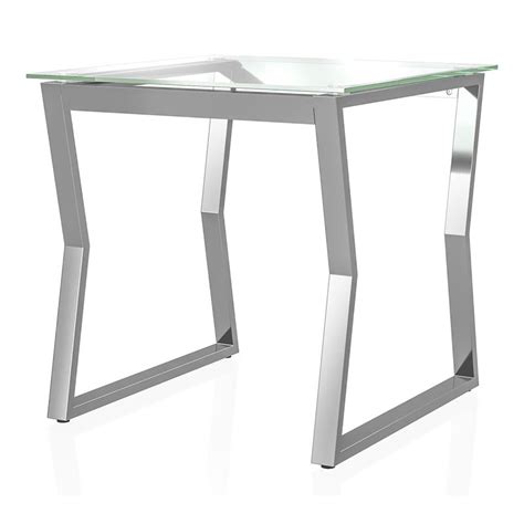 Furniture Of America Syann Contemporary Glass Top End Table In Chrome Cymax Business