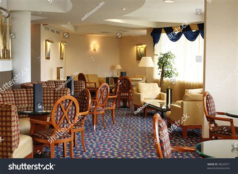 Hotel Lobby Chairs Tables Front Window Stock Photo 38229571 Shutterstock