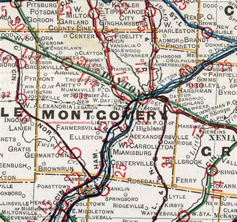 Montgomery County Ohio 1901 Map Dayton Vandalia Englewood