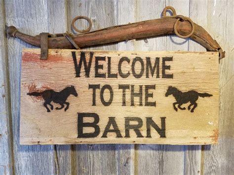 Welcome To The Barn Rustic Sign Authentic Barn Wood Sign Etsy
