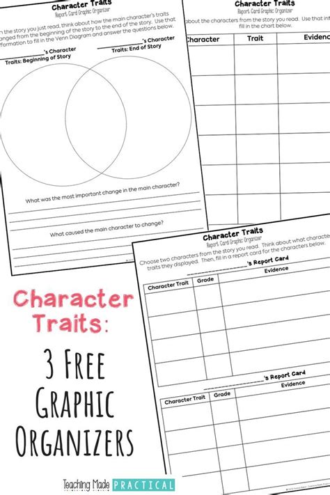 freebie 3 character traits graphic organizers graphic organizers character traits graphic