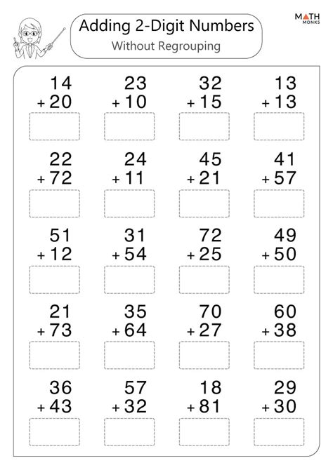 Adding Whole Numbers Without Regrouping Worksheets