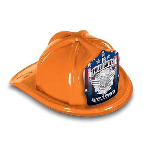 Silver Serve And Protect Junior Firefighter Helmet With Chin Straps