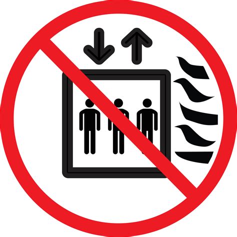 Do Not Use Lift In The Event Of Fire Sign Do Not Use Elevator Symbol Flat Style 10751310