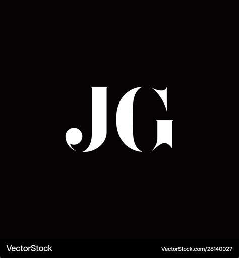 Jg Logo Letter Initial Logo Designs Template Vector Image