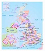 Grande mapa político y administrativo del Reino Unido con carreteras y ...