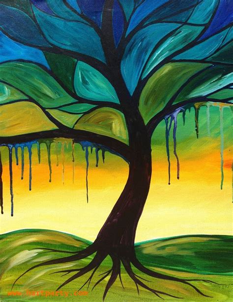 Acrylic Painting Trees Beginner Painting Tree Painting