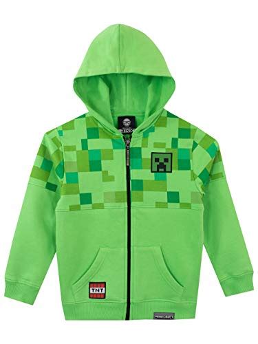Minecraft Boys Creeper Hoodie Size 14 Green