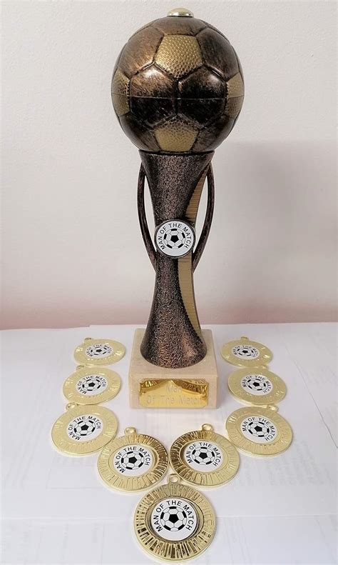 Football Man Of The Match Trophy 250mm With 10 X 40mm Man Of Match Gold