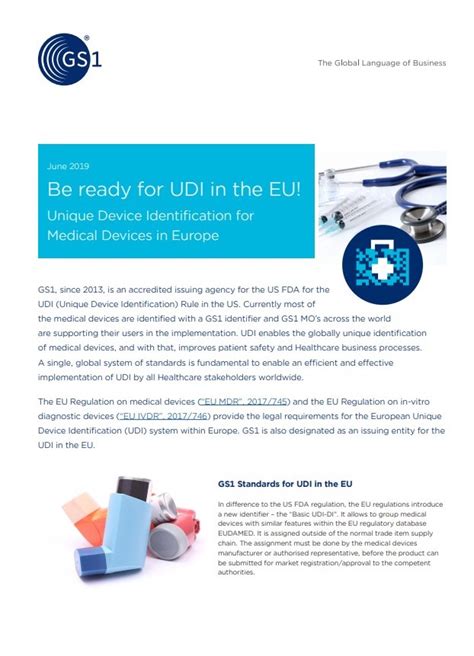 Overview Of Eu Udi Requirements Gs1 Ireland