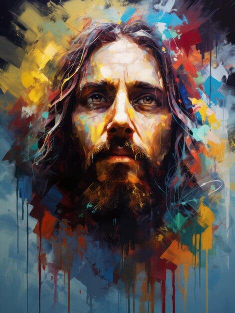 Premium Ai Image Contemporary And Colorful Art Of Jesus Christ