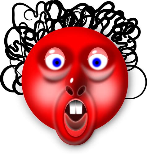 Red Face Head Round Hair Black Png Picpng