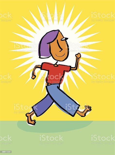 Confident Women Or Girl Walking With Pride Stock Illustration