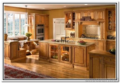 The frameless lombard maple toffee cabinet has a one piece slab drawer front and a 2 14 solid maple stile and rail. Autumn Maple Kitchen Cabinet Colors | Maple Cabinets ...