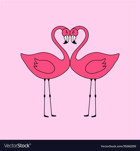 Flamingo Heart Clipart Image