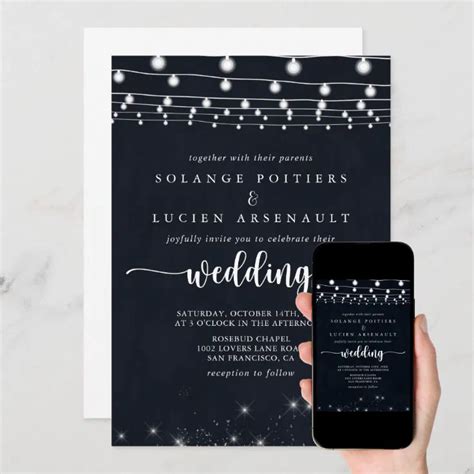 Rustic String Lights Wedding Invitation Zazzle