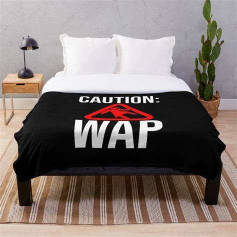 Caution Wap Wet Ass Pussy Slippery Floor Throw Blanket For Sale By Wrestletoys Redbubble