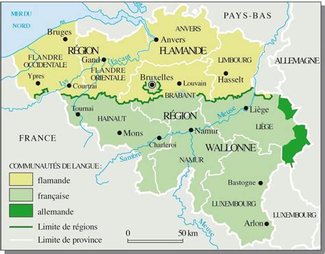 Belgium Language Map 