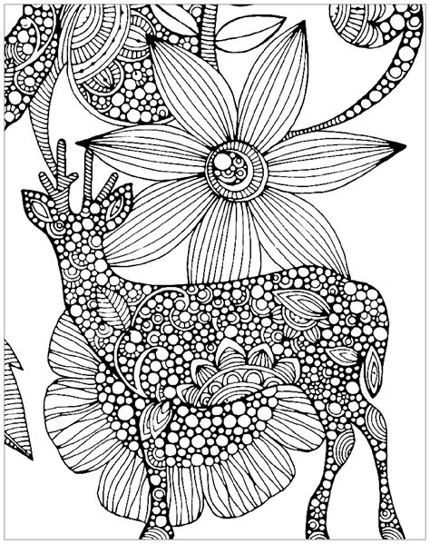 Deer Coloring Pages For Adults Coloring Walls