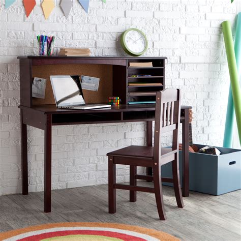 It can be easily adjusted and the locking mechanism keeps the back upright to help. Guidecraft Media Desk & Chair Set - Espresso - Kids Desks ...