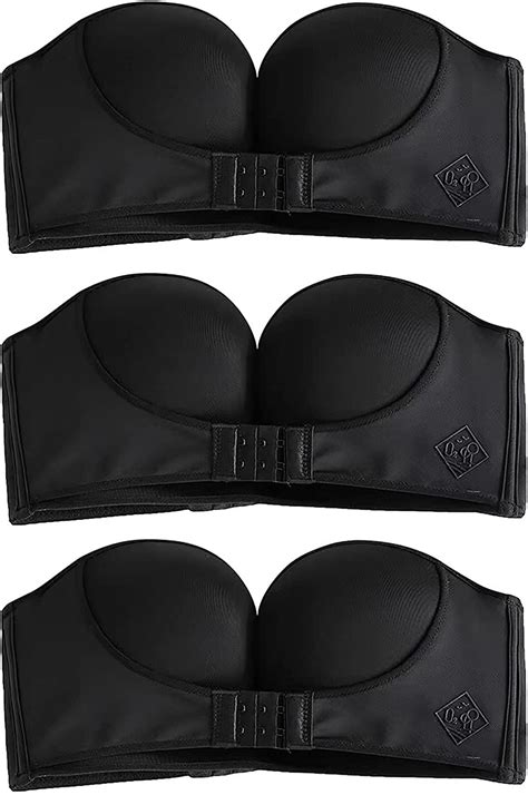 3pcs Womens Strapless Bra Front Buckle Closure Bra For