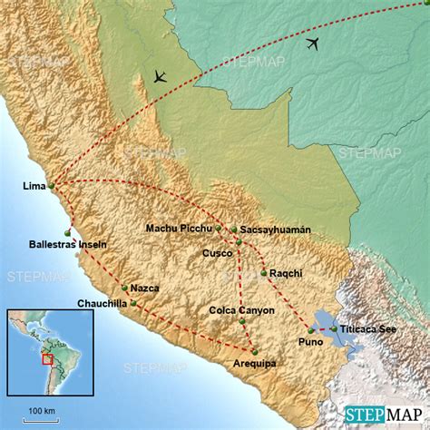 Stepmap Peru Rundreise Landkarte Für Peru