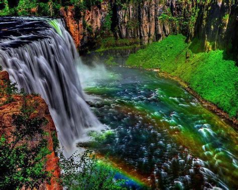 Look At This Photo Its Amazing With The Rainbow And The Water Fall
