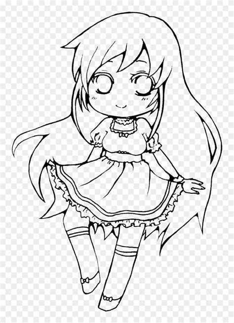 Long Haired Girl Line Art Lineart For Coloring By Vocaloid Anime Girl