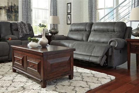 Signature Design By Ashley® Austere Gray Double Reclining Loveseat