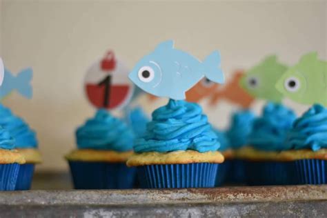 Fishing Cupcake Toppers Fishing Birthday Party Cupcake Etsy