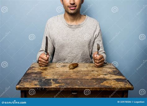 Man About To Eat Sausage Royalty Free Stock Image Image 32978506