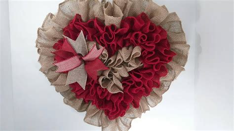 Heart Shaped Burlap Wreath Etsy Burlap Wreath Valentine Wreath Burlap