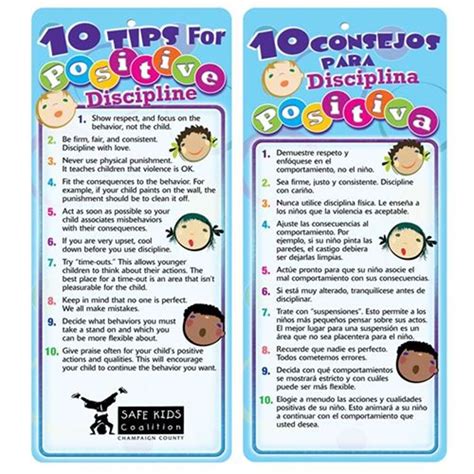 10 Tips For Positive Discipline Two Sided Bilingual Glancer