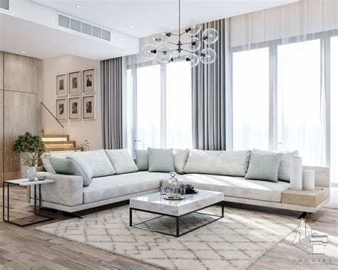 Elsa velvet round ottoman $79.99 compare at $96. Elegant all white modern living room decor with white ...