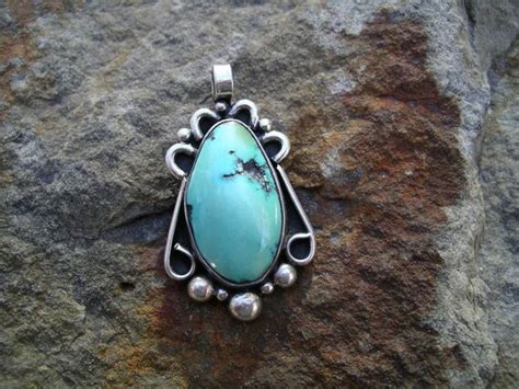 Sterling Silver And Turquoise Pendant Rf By Riofire On Etsy
