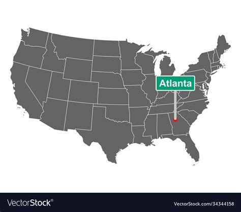 Atlanta City Limit Sign And Map Usa Royalty Free Vector