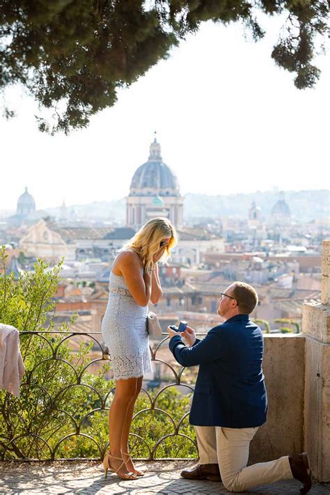 pincio proposal in rome engagement photography in rome