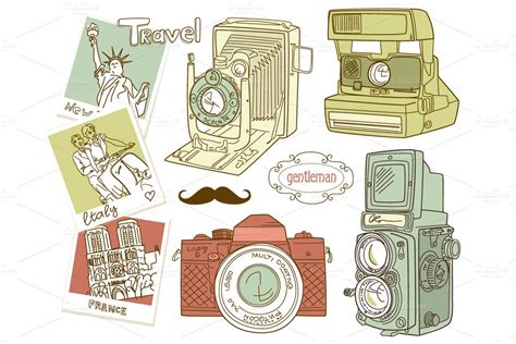 vintage-camera-digital-clip-art-set-digital-clip-art-set