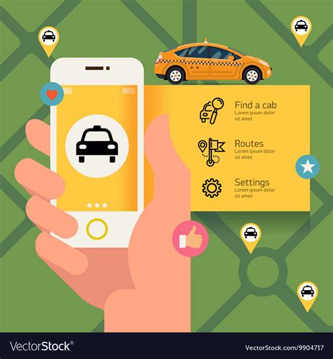 Taxi App For A Phone Royalty Free Vector Image