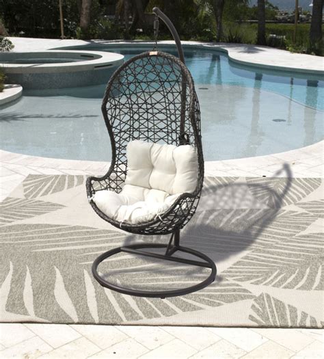 Walmart.com has been visited by 1m+ users in the past month Panama Jack Hanging Chair w/metal stand & off-white cushion