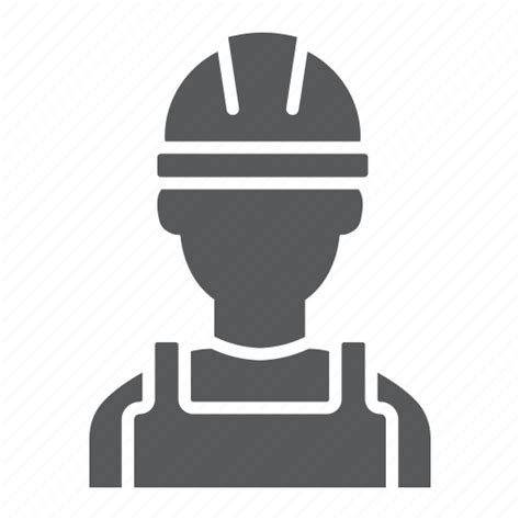 Builder Construction Engineer Helmet Man Worker Workman Icon